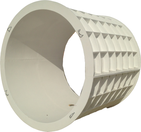 White fiberglass GRP shutter mould (concrete formwork)